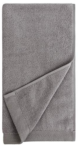 Everplush Flat Loop Quick-Dry Hand Towel Set, 4 Pack, Ash (Light Gray)