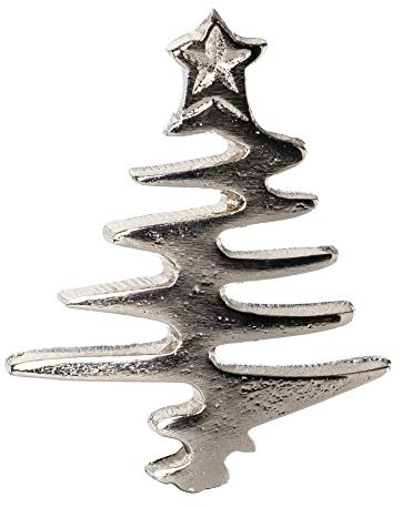creativ home Aluminium Baum Kerzen - Pin. 7cm. Set mit 4 Kerzenstecker, Bäumen. Kerzenverzierung in Silber