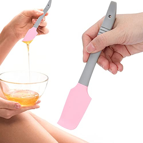 Spatule Épilation en Silicone Réutilisable, Applicateur à la Cire Dure pour Corps et Visage, Bâton de Cire Spatule Grattoir pour Salon et Maison, Rose