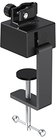 YOUSHARES Pince de montage de table en métal pour support de bras de microphone de table avec fixation bidirectionnelle, convient pour bureau et panneau latéral avec ouverture d'interface réglable