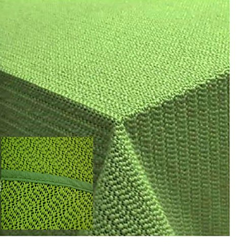 texpot Tischdecke 140 x 180 cm oval grün Gartendecke mit Saum abwaschbar Gartentischdecke Balkon Terrasse wetterfest