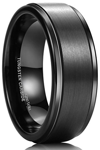 King Will Men's Wedding Ring Duo 6mm 7mm 8mm 10mm Silver/Gold/Black/Rose Gold/Blue Plated Two Tone Tungsten Carbide Ring Wedding Band Women Unisex