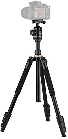 Andoer Camera Tripod 164 cm, Photography Tripod Monopod Stand Aluminium Alloy 360° Rotating Ball Head 8 kg Load Capacity with Carry Bag for DSLR Cameras Camcorders