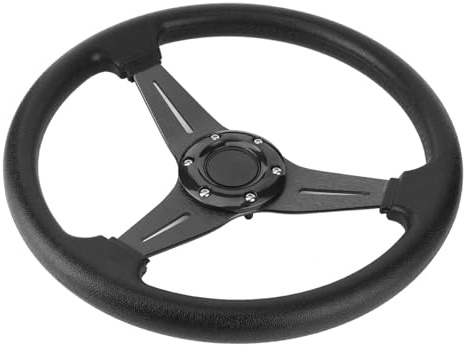 Tbest Steering Wheel,350mm/14in Racing Car Drifting Steering Wheel Replacement Universal Modified Accessory(black)