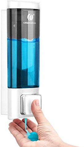 REAQUE Dispensador de jabón de Pared sin taladrar, dispensador Manual de 200 ml para Gel de Ducha/Shampoo/desinfectante, dispensador de jabón para la Ducha