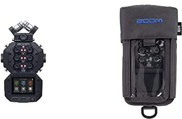 Zoom H8 – 12-Tracker-Aufnahmegerät – 1 x abnehmbares XY-Mikrofon, 4 x XLR-Eingänge und 2 x XLR-Combo and VRH-8 Ambisonics VR-Mikrofonkapsel and Zoom PCH-8 Protective Case for H8