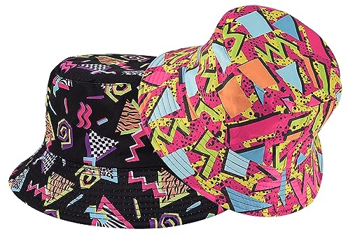 SKHAOVS 2 Stück Reversibel Fischerhüte Anglerhut Sonnenhut Für Herren Damen Mädchen Buckethut Faltbar Fischerhut Anglerhut Freizeithut Outdoor Reisen Camping Freizeithut Sommerhut (2 Farben)
