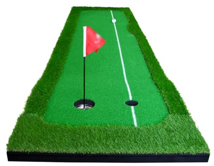 XPLKQXE Golf Putting Matte/Abschlagmatte Trainer Schlagmatten Schrägmatte, Golf-Putting-Matte, Indoor-Golf-Putting-Green, Faltbare Gummiunterseite Kunstrasen-Pad (Farbe : Grün, Größe : 118.1x19.7in