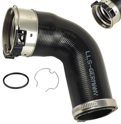 LLS-GERMANY Ladeluftschlauch kompatibel mit BMW 5er | E61 525d, 530d, 2497-2993 ccm, 120-173 KW, 163-235 PS, einbaufertig, OEM 11617799401, 7799401, 11617797697, 11617791664