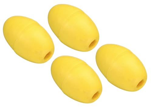 PATIKIL 3.94 x 2.36 Rope Float Buoy, 4 Pcs 190g Deep Water Floats Rope Float Buoy Great for Trail Markers Dock Floats Kayak Boats Swimming Pool, Yellow