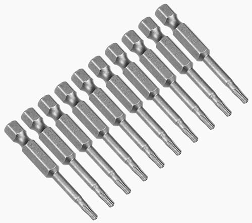 XMHF 10 pezzi 50 mm lungo 1/4 di pollice gambo esagonale T10 Torx testa cacciavite magnetico Set di punte di sicurezza a prova di manomissione stella 6 punti cacciavite kit strumenti