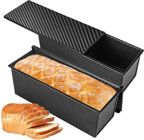 Spmarkt Pullman-Kastenform mit Deckel, 33 cm, Schwarz, 2 Stück