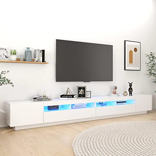 Xichuzi Mueble TV Blanco 300x35x40 cm, Moderno para Salón y Comedor, Mesa Television 3081924