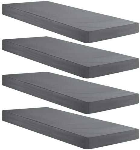 4-teiliges Spannbetttuch, kompatibel mit Milliard-Dreifach-Matratzen, 190,5 x 63,5 x 10,2 cm, Einzelbettgröße (nur Bettlaken), für Wohnmobile Camp-Etagenbett (Einzelbett, 10,2 cm), Dunkelgrau
