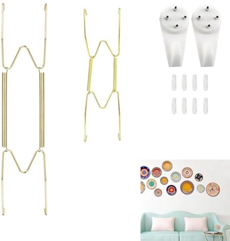 Cintres Assiette,2 pièces Cintres de Plaque de 8/10 pouces,Cintres Plaque Murale Portes Assiettes Murale Décorative Pour La Décoration de La Cuisine à Domicile,Décoration Murale