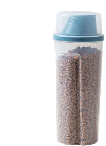 Contenitore per cibo per cani, ermetico da 1500 ml, dispenser trasparente per alimenti per animali domestici, portatile, con apertura a imbuto, porta alimenti secchi per crocchette, dolcetti, riso
