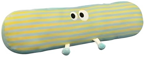 Almohada de cuerpo completo: linda almohada de abrazo a rayas para adultos, 35.43 pulgadas de largo | Cubierta extraíble, almohada larga decorativa para dormir, cojín lumbar para la pierna, la espalda