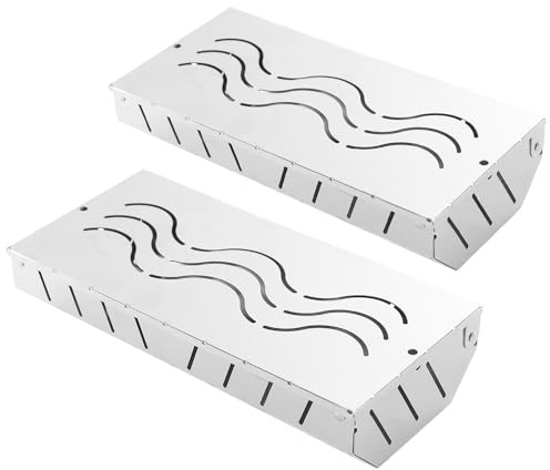 Grill Rökbox, BBQ Rökbox, 2x Rostfritt Stål Köttrökare Box | Rökt Grill Trä Chips Arbete, Grilltillbehör för, Trädgård, Bee
