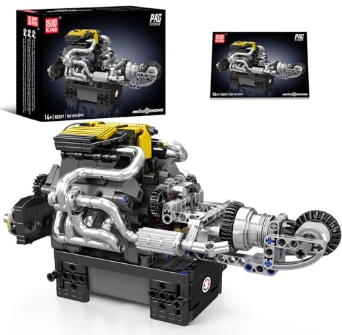 Mould King 10207 Technik V12 Achtzylinder-Motor Set für Erwachsene Ausstellungsstück für Sammler V8-Motor (761Teile) Technologie Klemmbausteine Bausatz