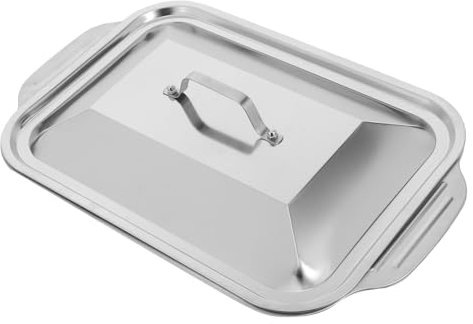 MAGICLULU Rectangular Deep Roasting Tray Stainless Steel Pan with Cover for Meat Roasting and Social Occasions