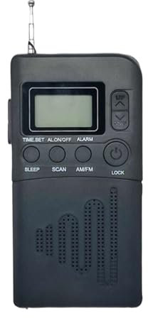 Huxibai Radio De Bolsillo | Radio Mini,Receptor Transistor con Pantalla LCD Digital para Acampada, Playa, Escritorio, Oficina Y Estudio