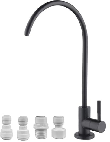 TEKXDD Grifo de Osmosis Inversa, Grifo de Agua Potable fácil de instalar, grifo de ósmosis inversa sin plomo para fregadero de cocina, 360 Grados Gire la Sola Palanca Negro