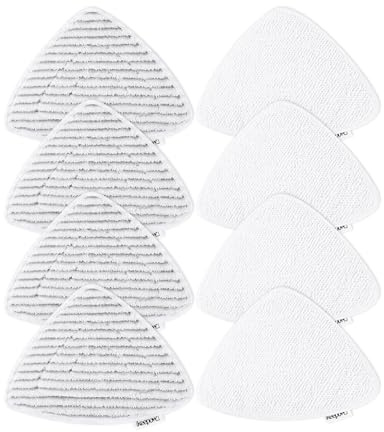 KEEPOW 8 Pack Mop Heads Replacement for Vileda Steam Mop | Compatible with Vileda Steam Cleaner Plus, Washable Microfiber Cloths, Washable & Reusable, 4 Grey + 4 White