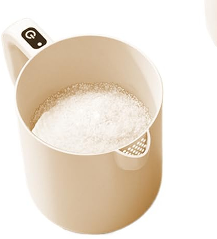 Sbattitore Elettrico per Uova, 2 In 1 Ciotola Per Mescolare E Colino, Ciotola Lavaggio Riso 1L, Mescolatore Automatico Per Latte Liquidi