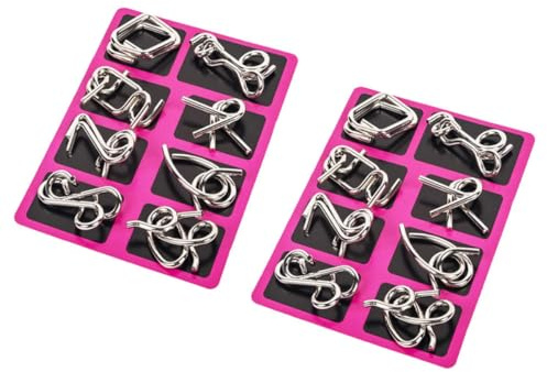 Beaupretty Jeux de Casse-têtes en Fil Métallique 2 Pièces pour Garçon et Filles et Adultes, Taille Moyenne, Puzzle de Démêlage Portable, Jouet Éducatif de Logique et Réflexion, Présent
