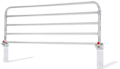 Barandilla de cama plateada para personas mayores, ajustable y plegable, de seguridad, de acero inoxidable, protección anticaídas, para dormitorios, hoteles, hogares de ancianos, hospitales, 90 x 33