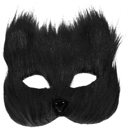 TOYANDONA Masque Renard Peluche pour Femme Demi Masque Cosplay Mascarade Halloween Accessoire de Costume et Confortable avec Bande Élastique Unisexe