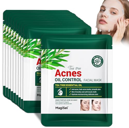 Masque Nettoyant en Profondeur, 10 Pièces Masque Tissu Anti-Imperfections, Nettoyage en Profondeur pour Points Noirs, la saleté, l'acné, Réduction des Pores, Contrôle du Sébum & Hydratation