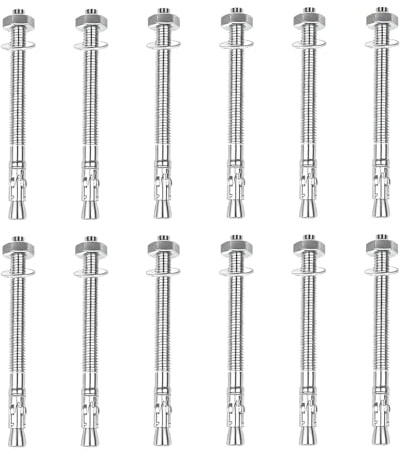 12 Stück Schwerlastdübel M10, Bolzenanker M10 x 120mm Schwerlastanker, Verzinkt Betondübel Betonanker Ankerschrauben Ankerbolzen, Beton Dübel Stockschrauben für Industriegebäude