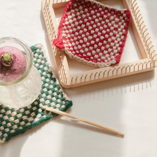 Holz-Strickwebstühle, professionelles handgefertigtes DIY-Strickbrett zum DIY-Weben von Mützen, Schals, Schals, handgefertigter Webrahmen (10 * 10cm)
