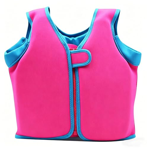 Fly Fishing Vest for Kids, Soft Environmentally Friendly Fabric with Full Front Zipper for Beach Rafting(Rosa,M (3-4 Years))
