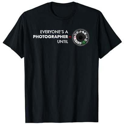 Vintage Photographer Manual Mode SLR Camera Lens Analog Film T-Shirt