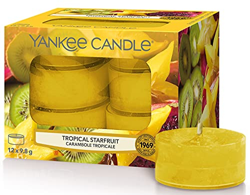 YANKEE CANDLE Tropical Starfruit, Vetro, Giallo, lumini
