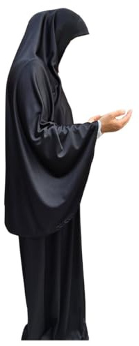 Gebetsset, zweiteilig, (Khimar + Rock), Einheitsgröße, Kopftuch, dehnbar, Lycra, ideal für den Alltag, Zuhause, Arbeit, Reisen, Hadsch, Umrah, Moschee, Madrassa, Ramadan, Eid, Geschenk