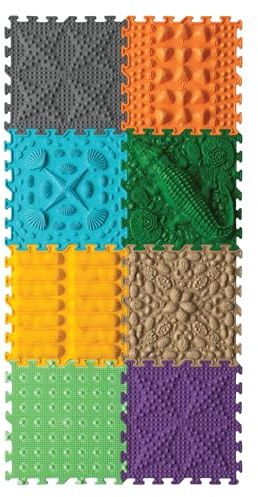 ORTO NATURE Tappetino da gioco ortopedico per bambini, gioco sensoriale, piastrelle ad incastro, tappetini da gioco per bambini, set di tappetini da gioco (coccodrillo qui)