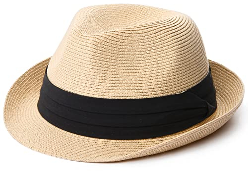 FURTALK Fedora Damen Panamahut Herren Strohhut im Trilby-Look Sommerhut Verschiedene Größen Strandhut