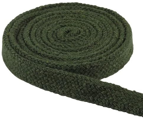 POLAY 5M 10mm Baumwollseil Hohle Flache verdrehte Schnur mehrfarbige gewebte Schnur Taillenseil Handarbeit Heimwerken DIY Hose Schuhkappe Dekoration