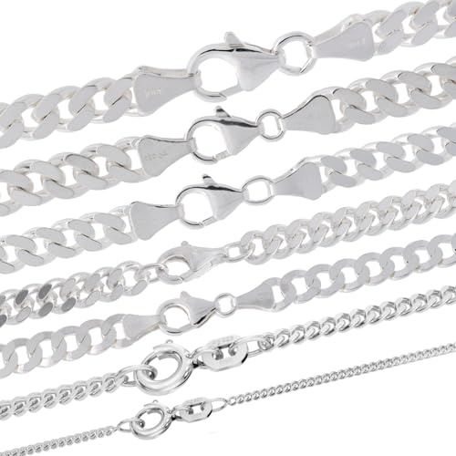hoplo holzenplotz Panzerkette Halskette 925 Sterlingsilber Auswahl, Kettenlänge:60cm, Kettenbreite:2.8mm