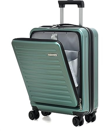 TydeCkare Bagage à Main 20 avec Poche Avant, 55 * 40 * 20 cm, adapté pour Avion, Coque Rigide légère 34 L PC+ABS, Fermeture éclair YKK, approuvé TSA,