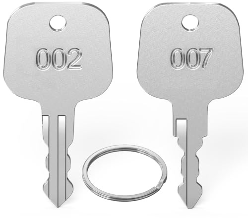 Schlüssel Kompatibel mit 007 Schloss, Ancable 2 Stück 007 002 Schlüssel Multifunktionale Gepäckschlüssel, Master Key Kompatibel mit 007 002 Schloss für Gepäck Koffer Passwort Schlösser