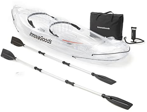 Transparentes aufblasbares Kajak mit Zubehör Paros InnovaGoods 312 cm 2 Plätze