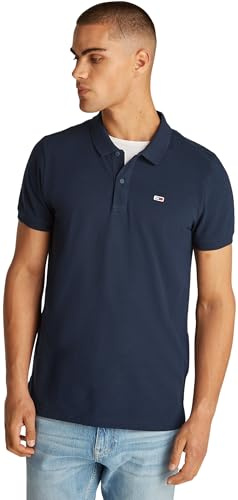 Tommy Jeans Maglietta Polo Maniche Corte Uomo Slim Fit, Blu (Dark Night Navy), XXL