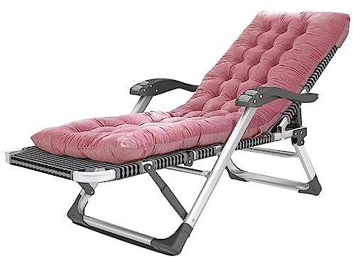 Gartenstuhl Sonnenliege Hoch Senioren mit Kissen Saunaliege Auflage Extrabreit Liegestühle Liege mit Kissen Gartenliege Liegender Recliner Relaxliege für Erwachsene, Reisen, Büro, Angeln ( Farbe : #3