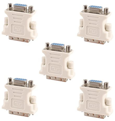 Tweovnai 5X Adaptateur DVI Male (DVI-D 24+1) vers VGA Femelle (15 Broches)