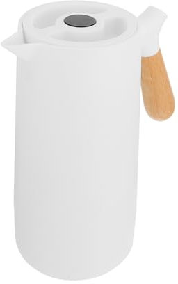BESTonZON 1pezzi Caraffa Termica Per Caffè e Acqua Caraffa Isolata Per Caffè Pentola Per Mantenimento Del Calore Comodo Manico in Legno e Coperchio Sigillato