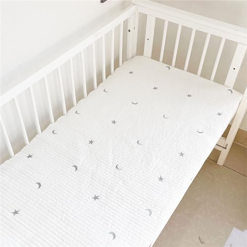 Odot Gesteppt Spannbettlaken für Kinderbett, Kinderwagen Matratzenbezug Baumwolle Weiche Spannbetttuch Babybett Beistellbett Spannbettlaken Stubenwagen Bezug (Sternenklarer Himmel,120x60cm)